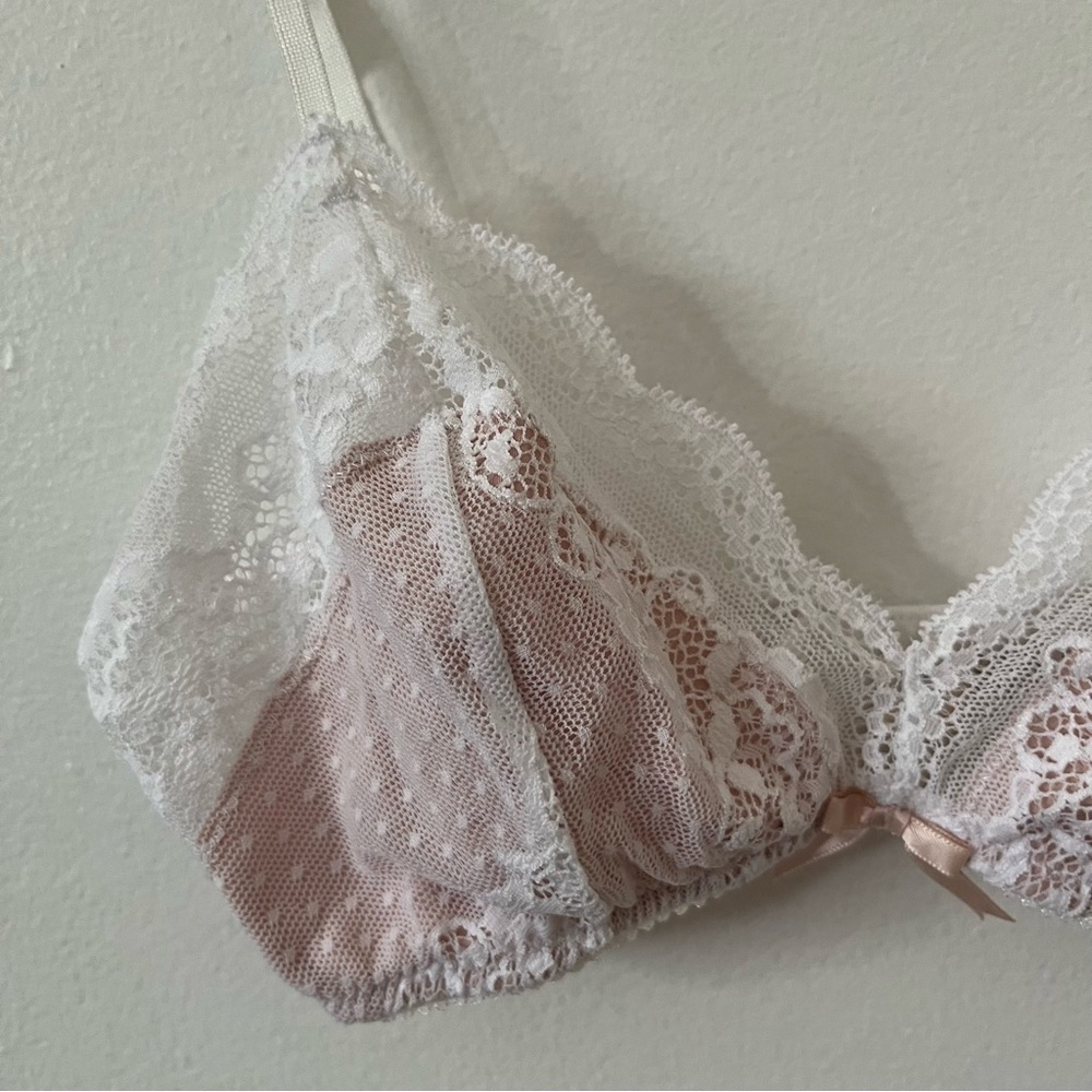 Eberjey White Lace Triangle Bralette